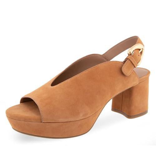 Aerosoles Women's CORNELIA Platform Heeled Sandal, Tan Suede, 10.5M | Amazon (US)
