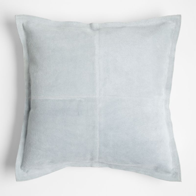 Hyde Pieced Suede 23"x23" Light Grey Throw Pillow Cover | Crate & Barrel | Crate & Barrel