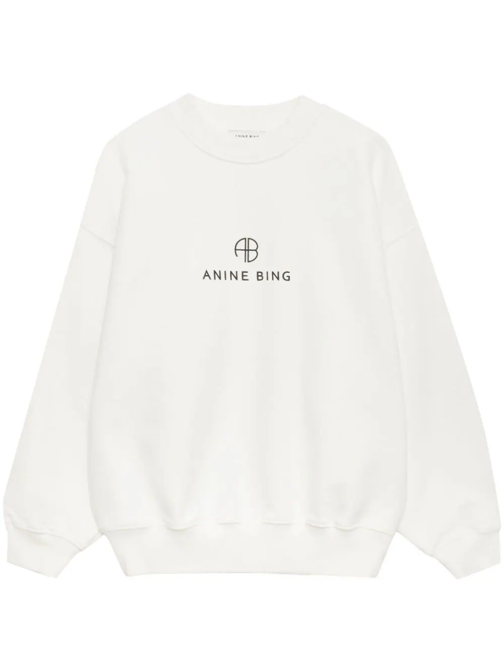 ANINE BING Jaci crew-neck sweatshirt - Neutrals | Farfetch Global