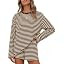 ZESICA Womens 2 Piece Striped Short Sets Fall Lounge Outfit | Amazon (US)