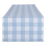 DII Buffalo Check Collection, Classic Farmhouse Table Runner, 14x72, Light Blue & White | Amazon (US)