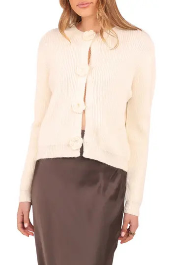 Petal & Pup Jones Rosette Cardigan in Cream at Nordstrom Rack, Size Small | Nordstrom Rack