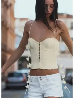 Zara FLORAL CORSET TOP | Poshmark