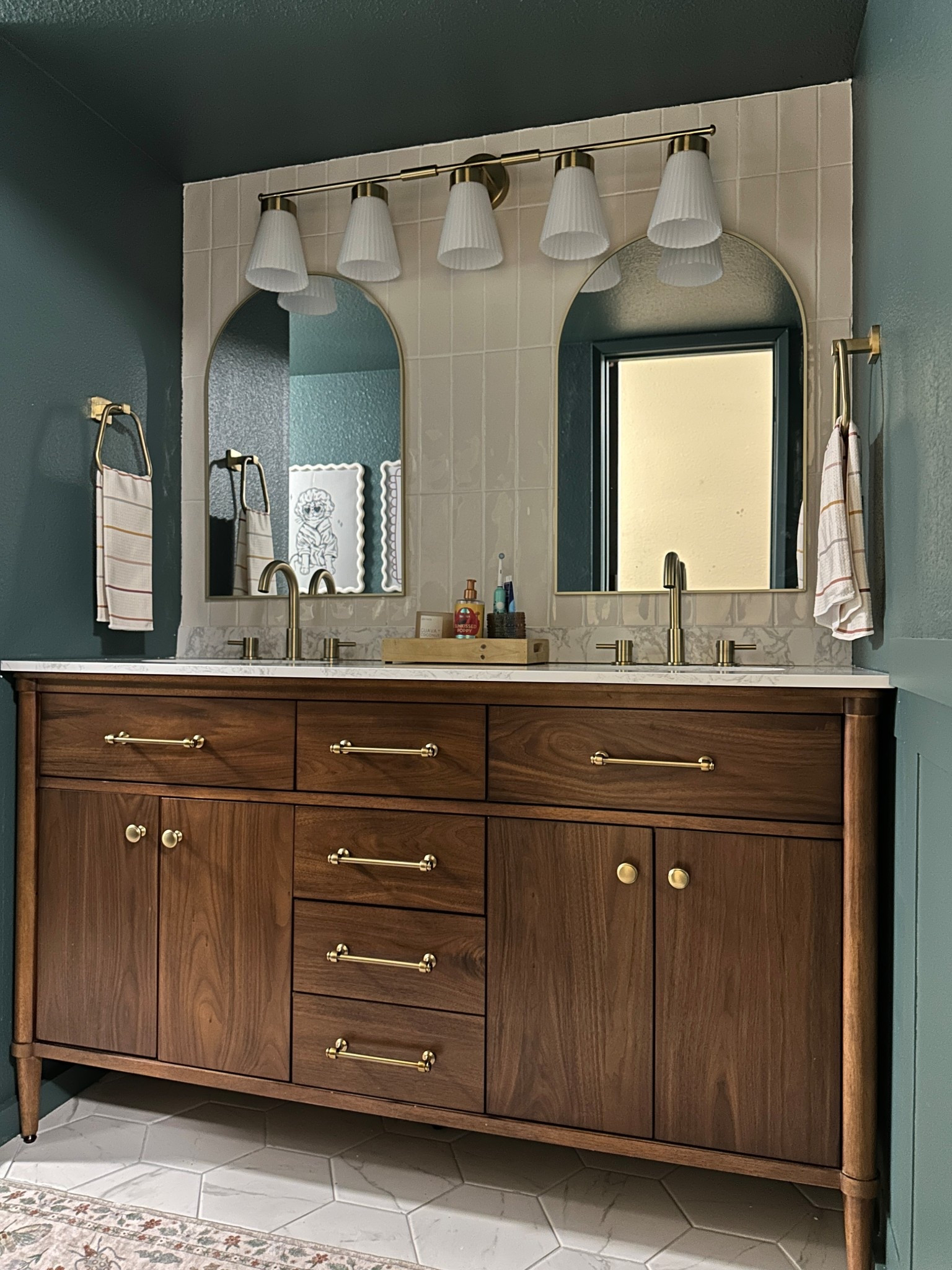 Bathroom links. Vanity is from Lowe’s, backsplash tile is from Floor & Decor

#LTKStyleTip #LTKHome