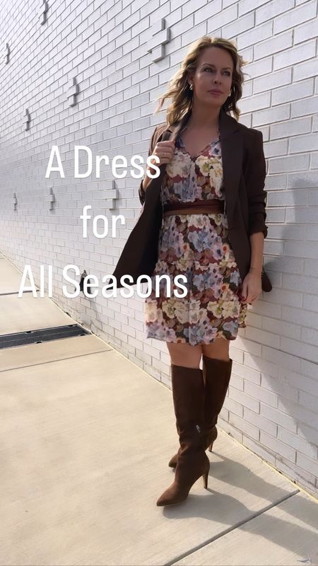 Cost per wear is gonna be $.00 when I’m done with this one. Earthy floral shades make this dress easy to style with wintry boots and jackets now…and skimpy sandals later. 
Grab the minidress the @thenordstrom6 proclaimed the dress to buy this March. 

#LTKover40 #LTKSeasonal #LTKVideo