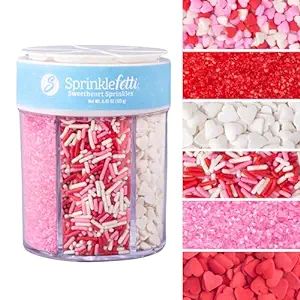 Sweets Indeed Valentines Sprinkles, Edible Sprinkle Mix, Heart Shapes, Jimmies, Perfect for Cake ... | Amazon (US)