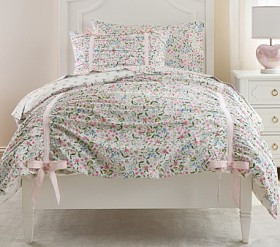 Super Bloom Ruched Duvet Cover & Shams | Pottery Barn Kids