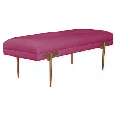 TOV Velvet Upholstered Bench in Cream  | Bed Bath & Beyond