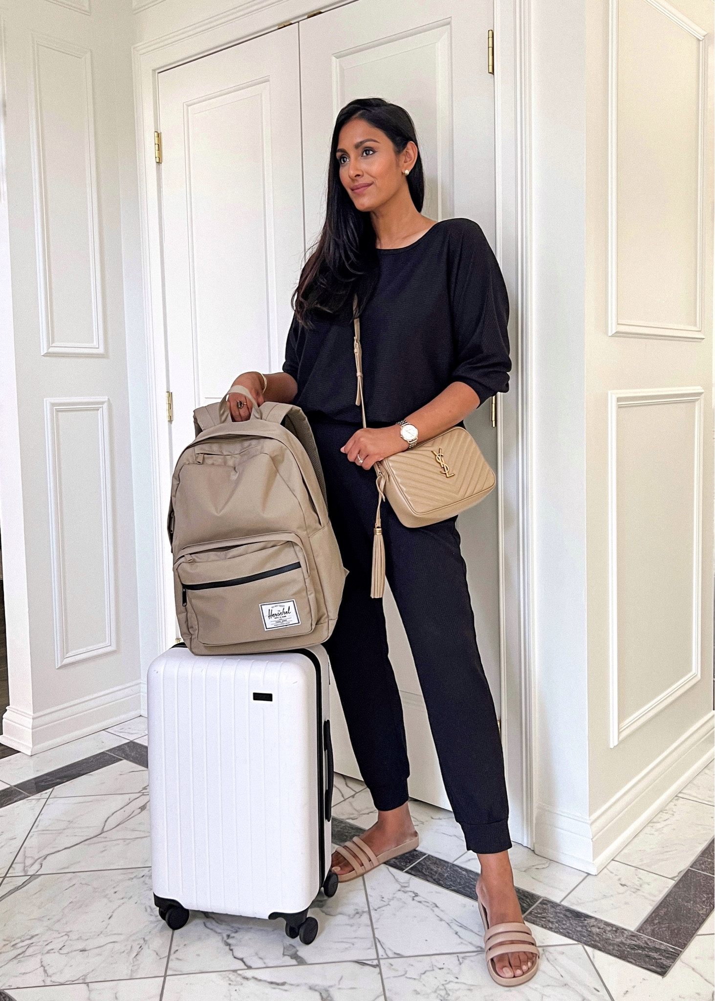 Travel outfit inspo. Amazon 2 piece set. Hershel backpack. Ysl camera crossbody bags 

#LTKitbag #LTKstyletip #LTKtravel