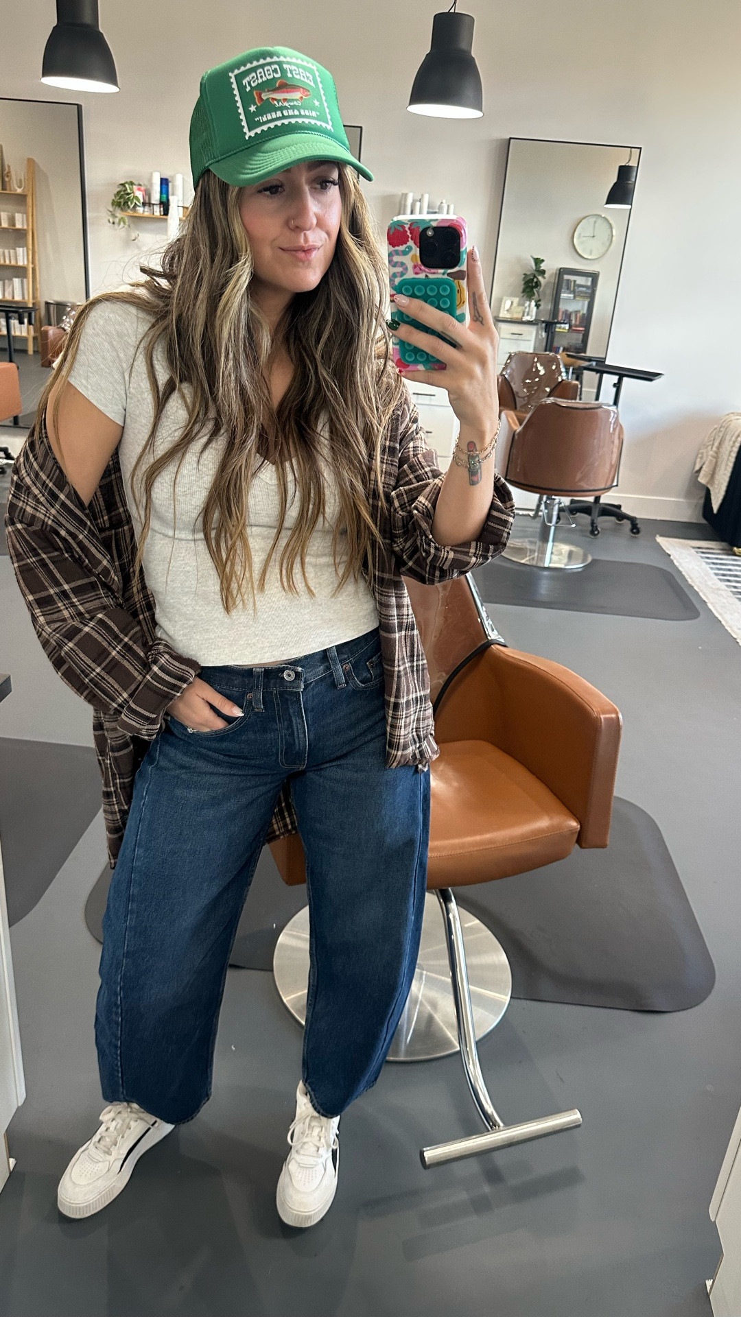 Abercrombie barrel jeans for the win! They’re mid rise and I think run a tad big, so size down one! 

#LTKSaleAlert #LTKmomlife #LTKootd
