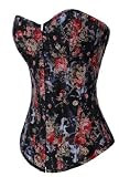 Alivila.Y Fashion Womens Vintage Floral Denim Overbust Corset Bustier Top | Amazon (US)