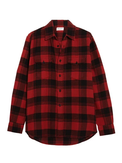 Saint Laurent - Plaid Brushed-cotton Shirt - Red | NET-A-PORTER (UK & EU)