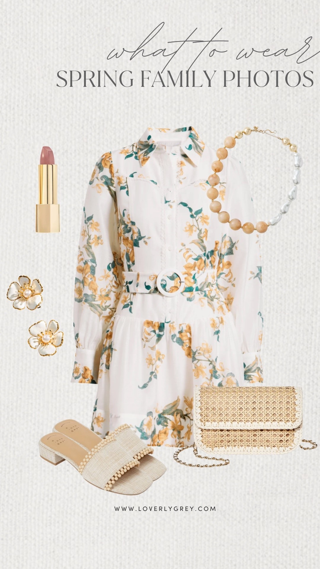 Loverly Grey, what to wear for spring family photos. I am loving this floral dress that comes with a matching belt. I’d pair the look with a beaded necklace, flower earrings, and a cute Target purse to complete the look. Loverly Grey, what to wear, spring family photoss

#LTKgrwm #LTKootd #LTKSeasonal