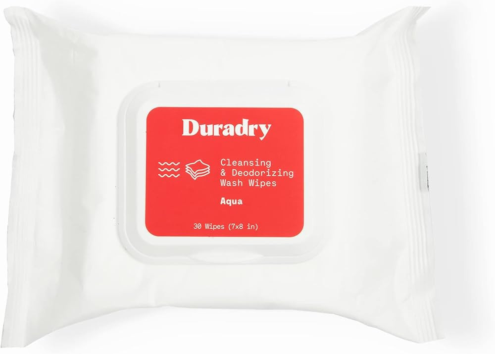 Duradry Wash Wipes - Deep Cleansing & Deodorizing Sweat Wipes, Rinse Free, Neutralizes Odors, A S... | Amazon (US)