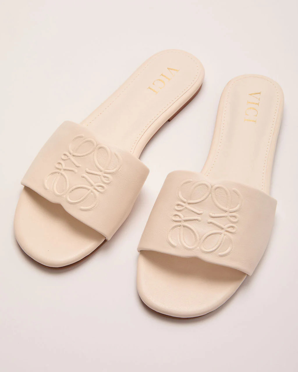Santorini Sun Faux Leather Tonal Design Sandals | VICI