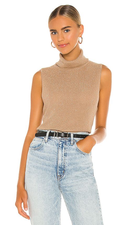 L'AGENCE Sabrina Sleeveless Turtleneck in Tan. - size XS (also in L,S) | Revolve Clothing (Global)