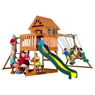 Backyard Discovery Springboro All Cedar Swing Set-40014com - The Home Depot | The Home Depot