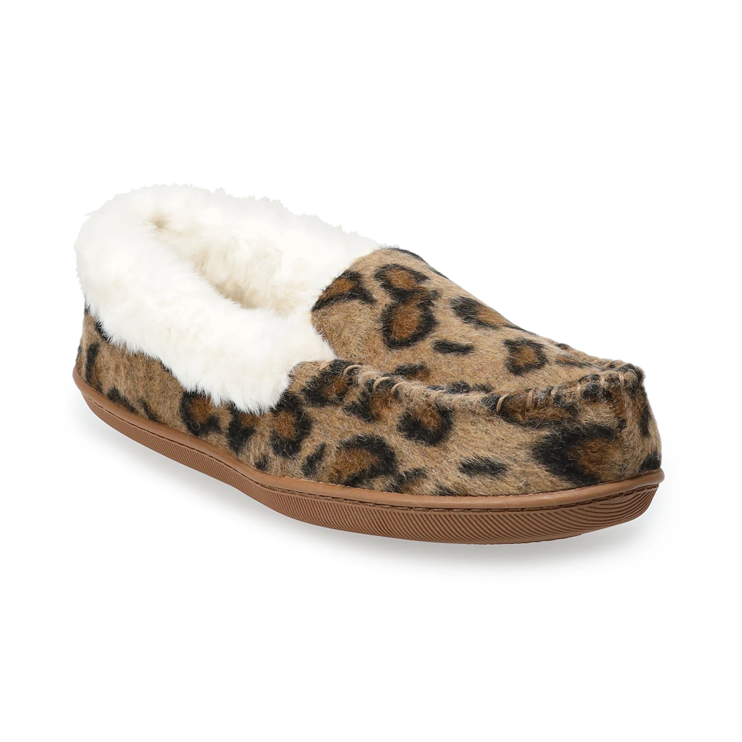 Women's Sonoma Goods For Life® Leopard Print Moccasin Slippers | Kohl's