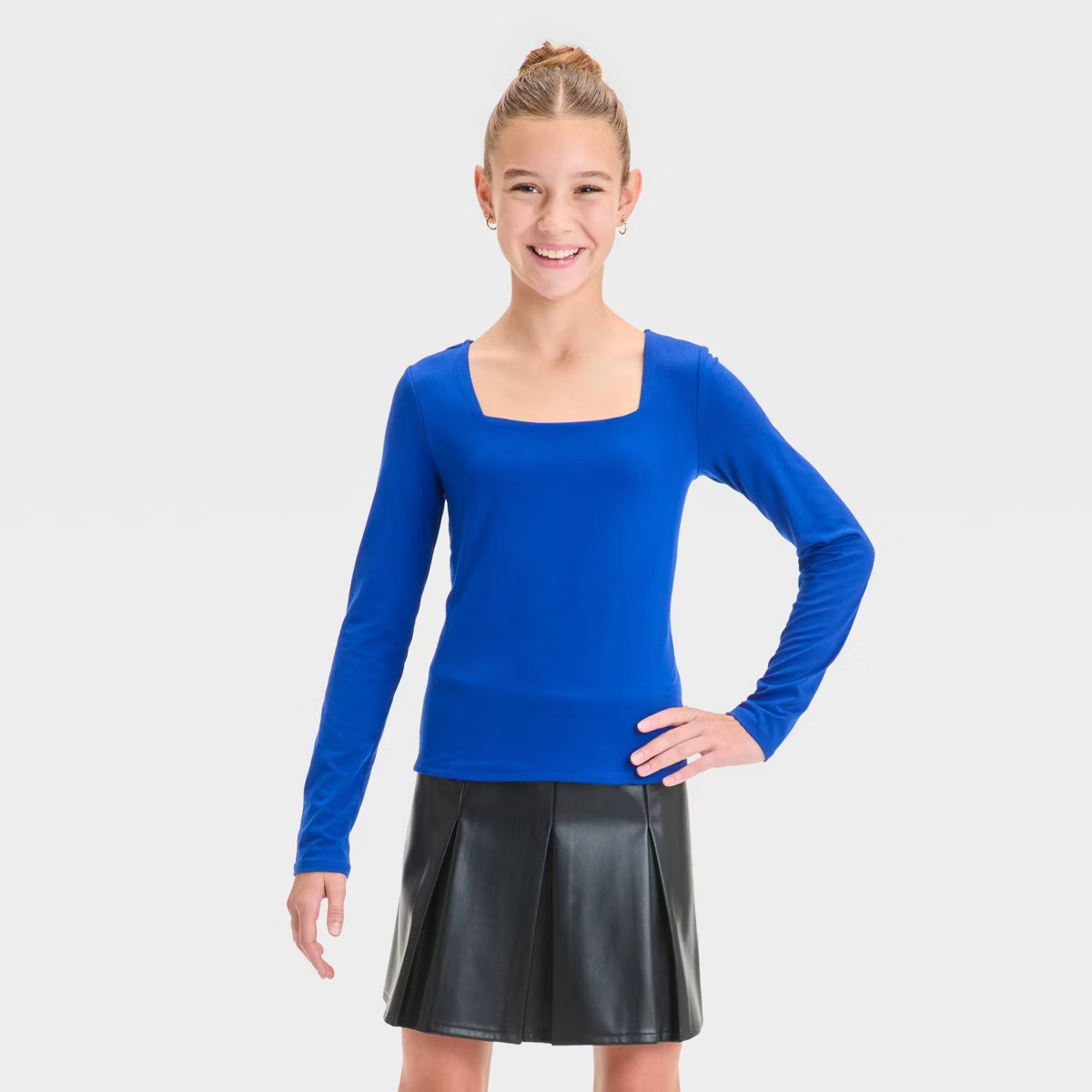 Girls' Long Sleeve Square Neck Top - art class™ | Target