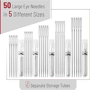 Mr. Pen- Large Eye Needles for Hand Sewing, 50 Pack, Assorted Sizes, Sewing Needles, Needles, Nee... | Amazon (US)