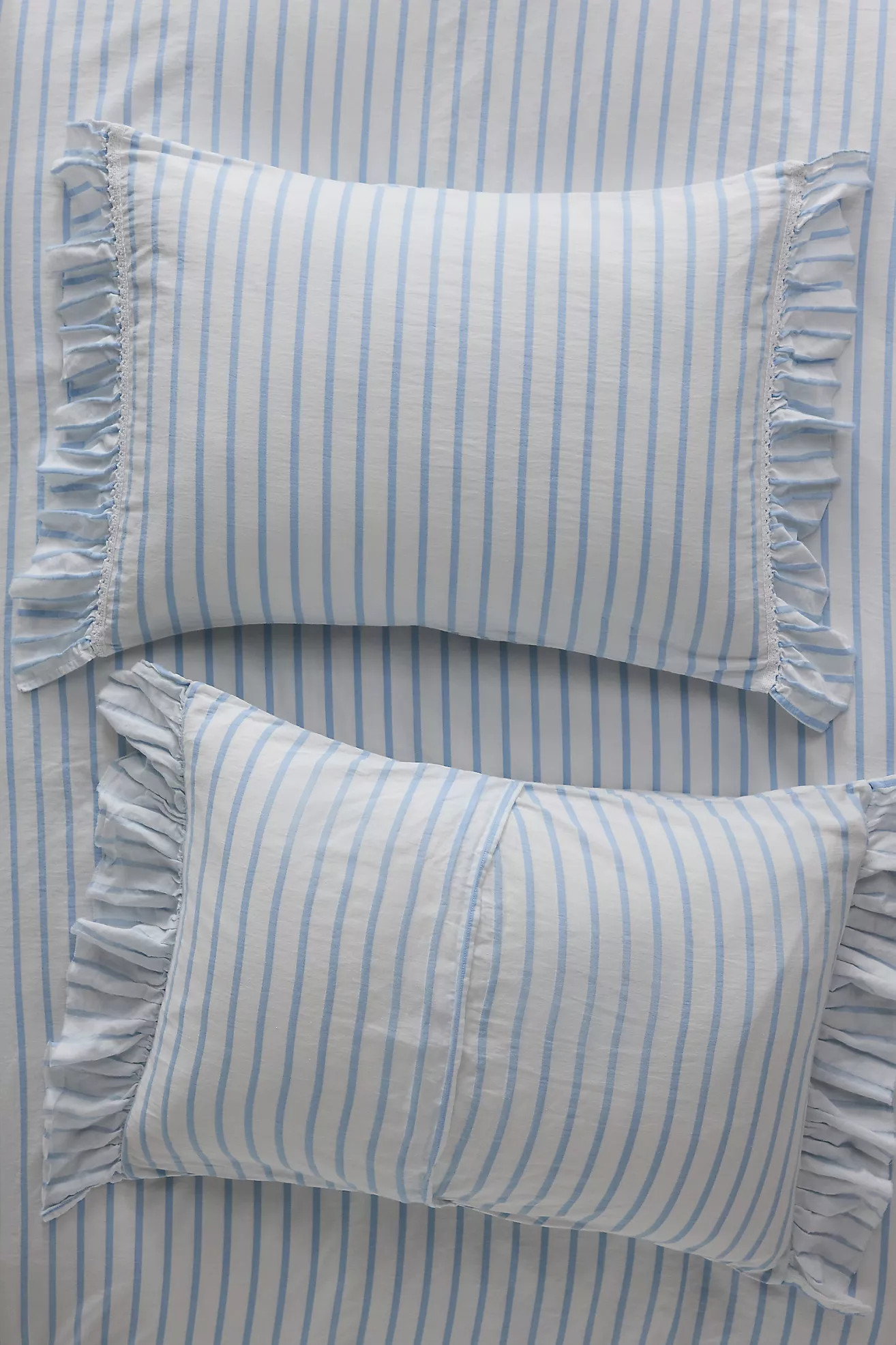 Organic Cotton Spa Sateen Ruffled Shams, Set of 2 | Anthropologie (US)