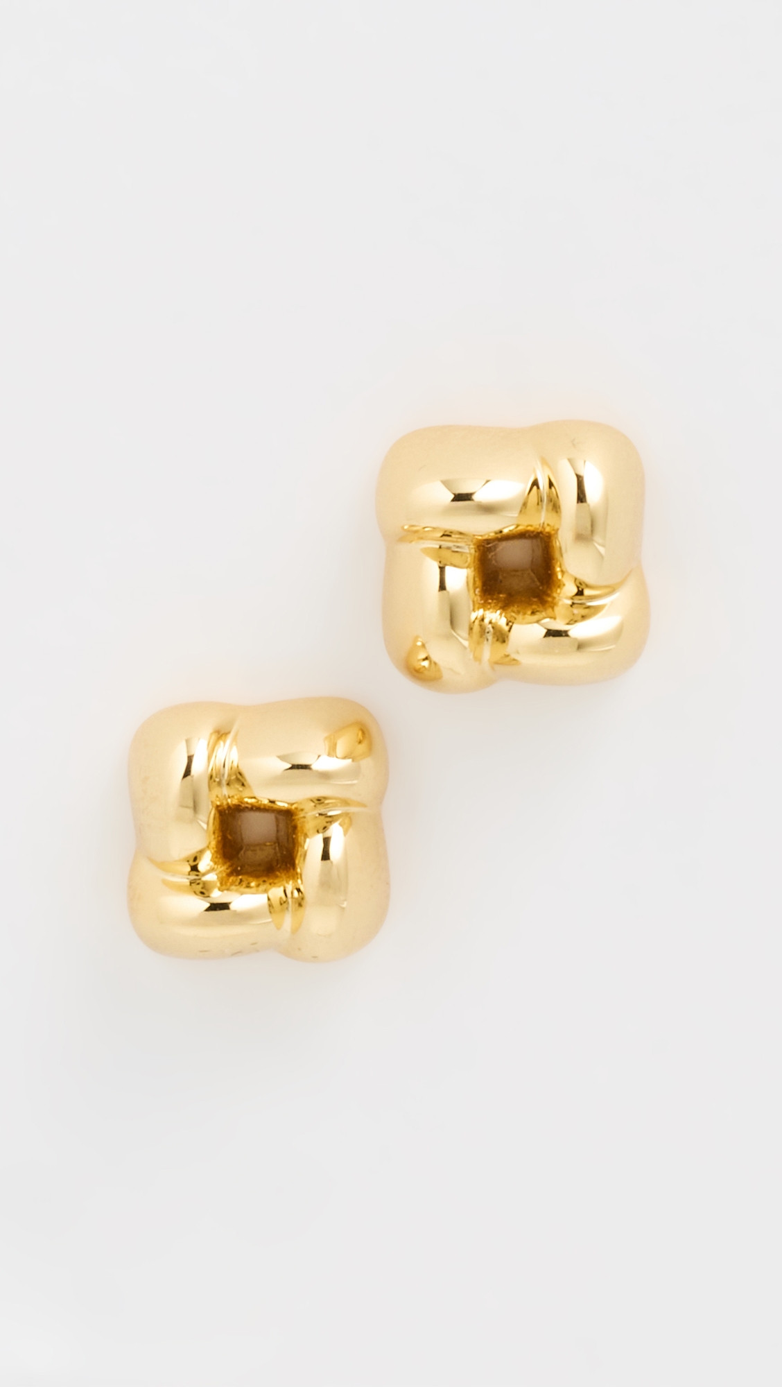 JENNY BIRD Mini Woven Square Earrings High Polish Gold One Size | Shopbop