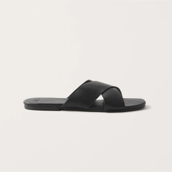 Criss-Cross Strap Slide Sandals | Abercrombie & Fitch (US)