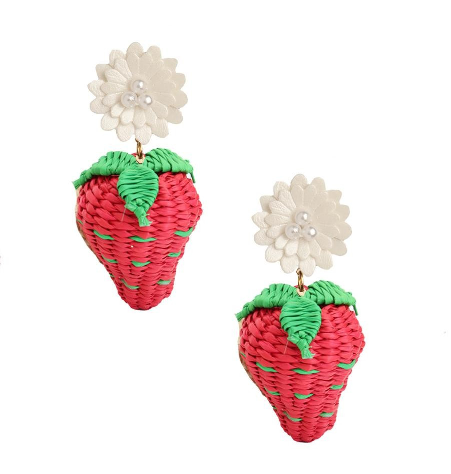 Rattan Strawberry Earrings | Neely Phelan