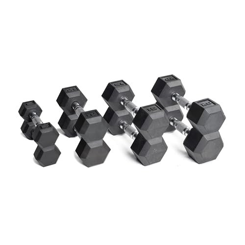 CAP Barbell 100lb Coated Hex Dumbbells Set Bundle | Amazon (US)
