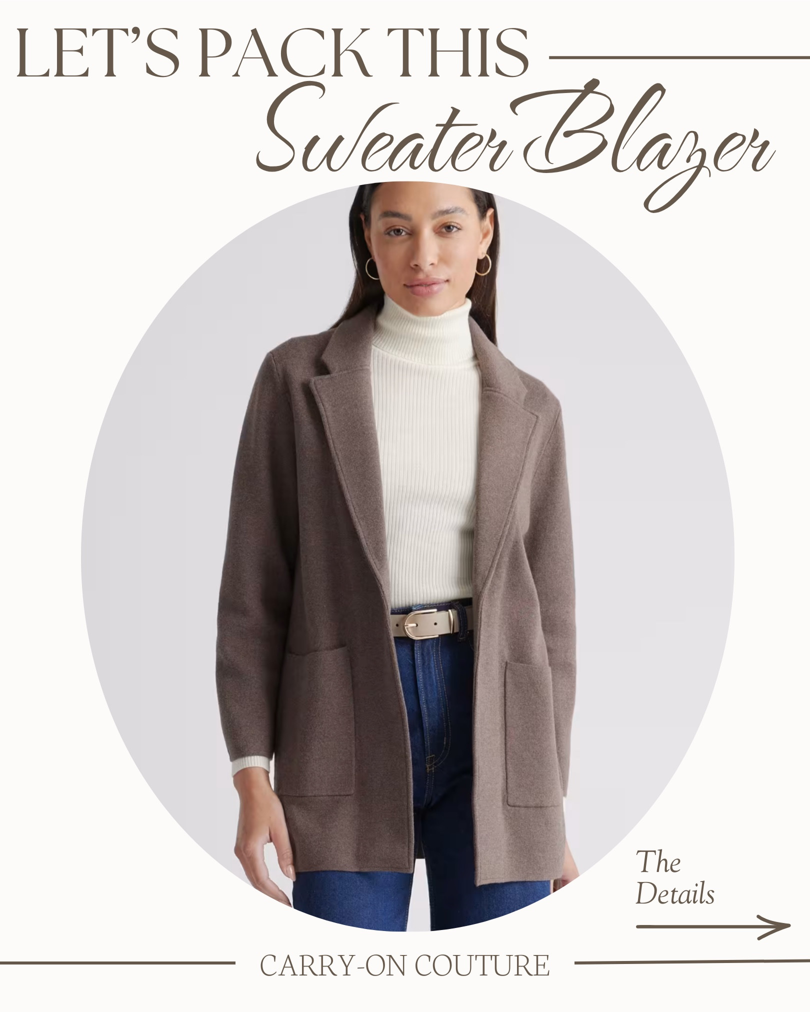 The Sweater Blazer…

and why it makes such a good travel companion:

The appeal of a sweater blazer for travel is its exceptional comfort which is particularly crucial for those long flights.  Plus, it offers the versatility you’re looking for when curating your travel capsule wardrobe.  

Soft and Unrestrictive Material:  Comfortable knits are what you want for travel.  

Day to Night Transition:  Looks great with denim and sneakers, but dresses up nicely with trousers and boots, eliminating the need to pack seperate jackets for dressier occasions.

Travel friendly:  Knitted fabrics naturally resist wrinkles so they pack well.

I love this sweater blazer in particular because of it’s quality, relaxed fit, and budget friendly price.


#LTKTravel #LTKOver40