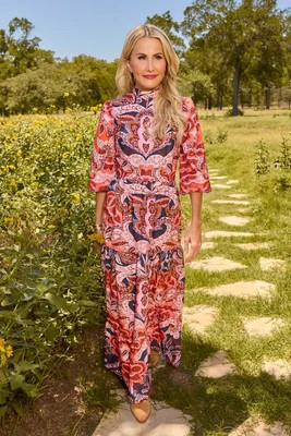 Amber Pink Printed Maxi Dress | Avara