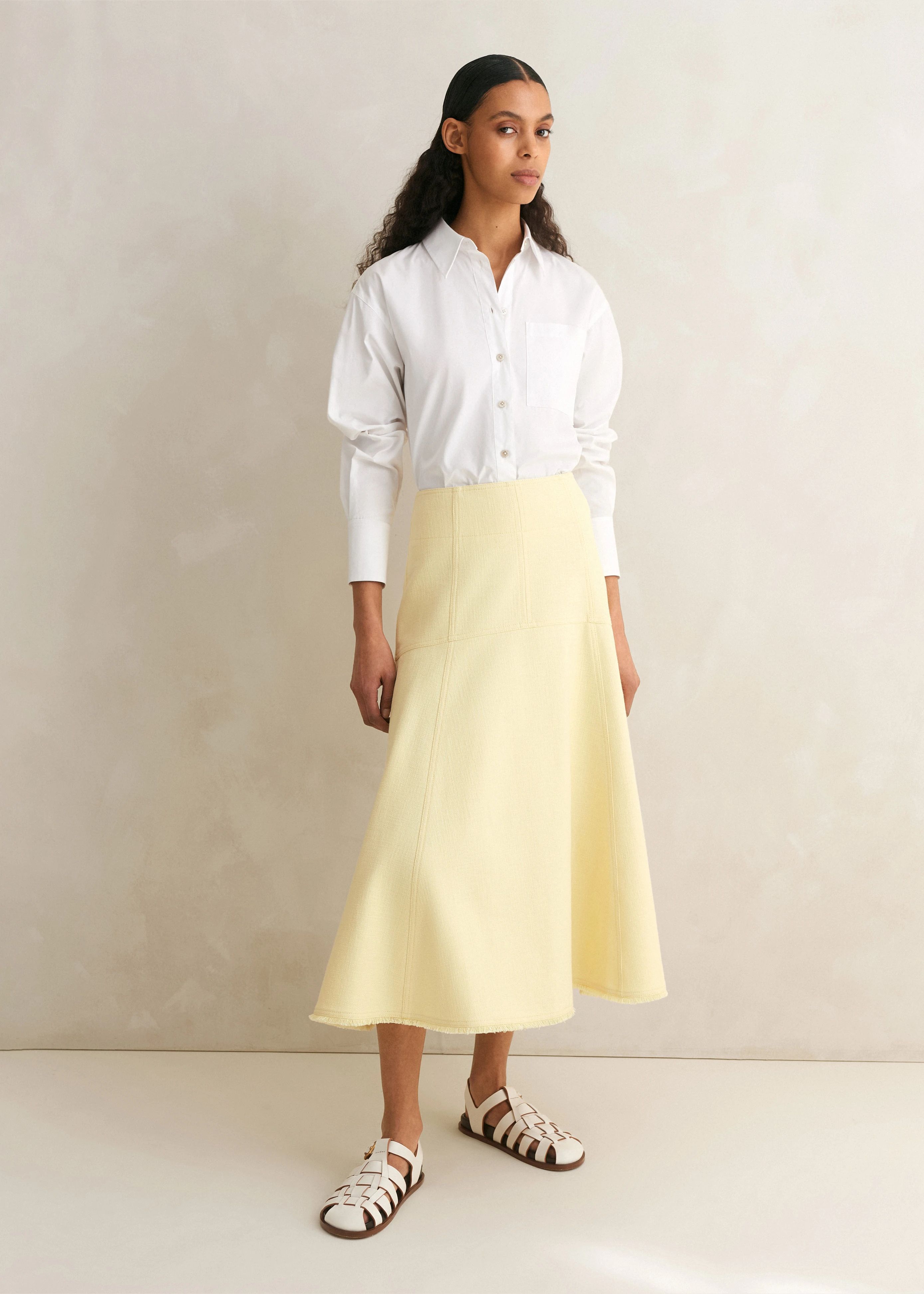 Textured Cotton-Blend Skirt | ME+EM US