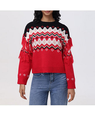 525 Women's Margaret Fringe Fair Isle Pullove - Macy's | Macy's