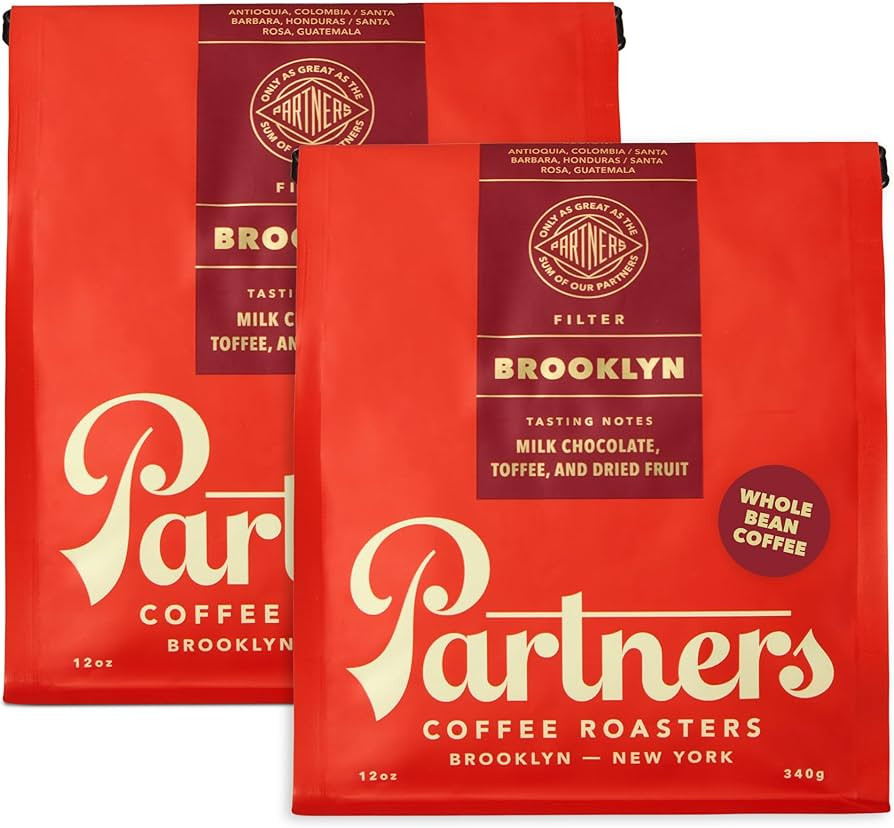 PARTNERS COFFEE ROASTERS - Whole Bean Coffee (Brooklyn - Medium Roast) 12oz (2 Pack) - Versatile ... | Amazon (US)