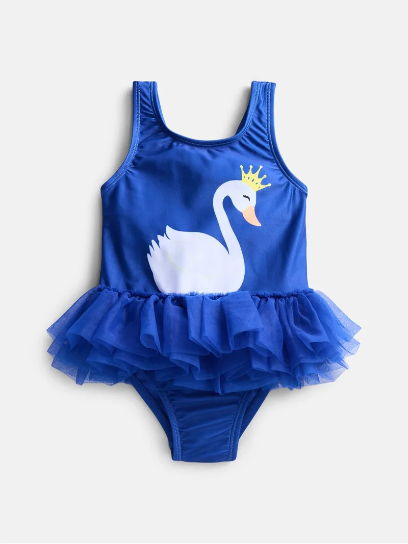 Wonder Nation Baby and Toddler Girls One Piece Tutu Swimsuit, Sizes 12M-5T | Walmart (US)