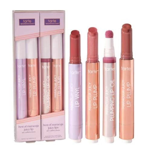 Tarte Limited Edition Best of Maracuja Juicy Lip 4 Piece Set - Lip Vinyl - 2 Lip Plumps - Lip Oil - New In Box!! | Amazon (US)