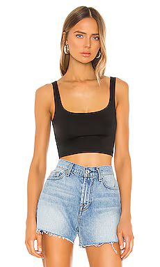 Free People Scoop Neck Crop Top in Black from Revolve.com | Revolve Clothing (Global)