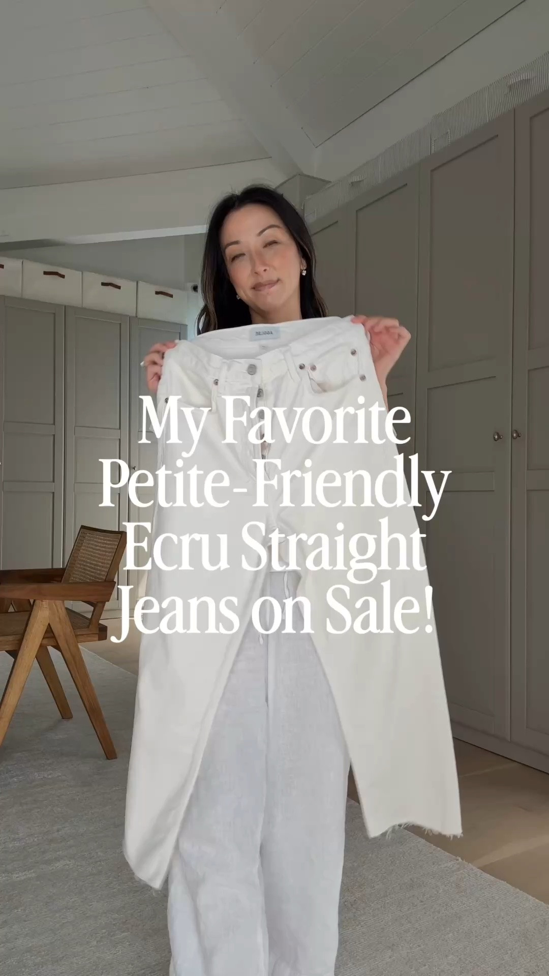 Petite-friendly white/ecru straight jeans. Currently on sale. Size down. 

AGOLDE 90’s crop 24. 
Everlane tee medium 
Gap sweater petite small
Veronica Beard loafers 5.5
Liffner bucket bag
Zara jacket xs
le Spec sunglasses 
Dorsey James necklace 15”
Dorsey Cecilia Earrings 3.4

#LTKOver40 #LTKPetite #LTKmomlife