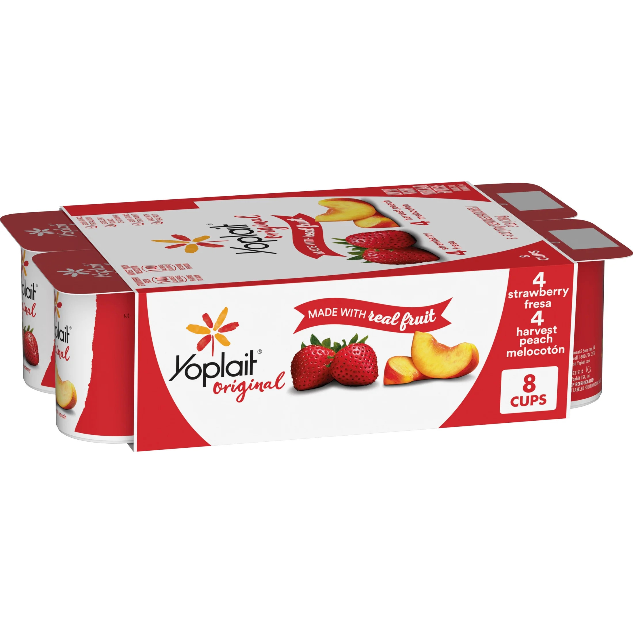 Yoplait Original Low Fat Yogurt Variety Pack, Made with Real Fruit, 8 Yogurt Cups, 48 oz - Walmar... | Walmart (US)