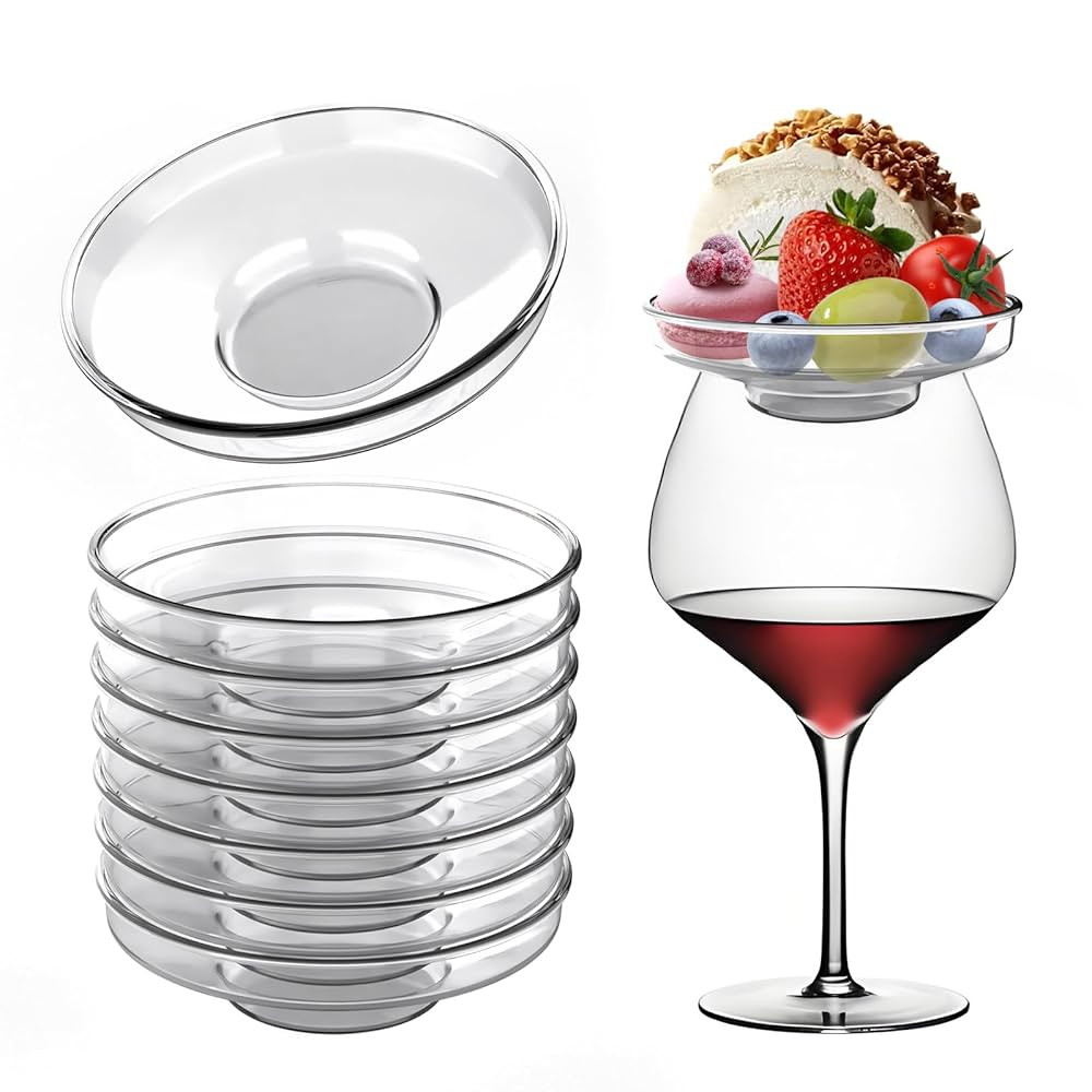 Wine Glass Charcuterie Topper, Small Charcuterie Plates & Coasters, Elegant Dual-Use Serving Boar... | Amazon (US)