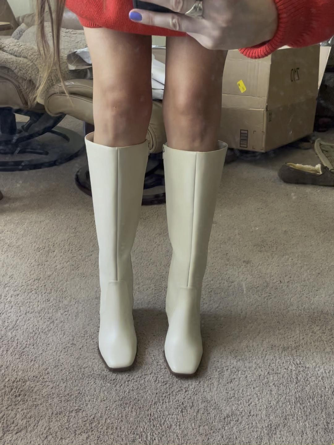 These gorgeous ivory knee high boots are on sale for $70 😍 real leather and true to size! 
.
Amazon finds fall outfit

#LTKfindsunder100 #LTKshoecrush #LTKsalealert