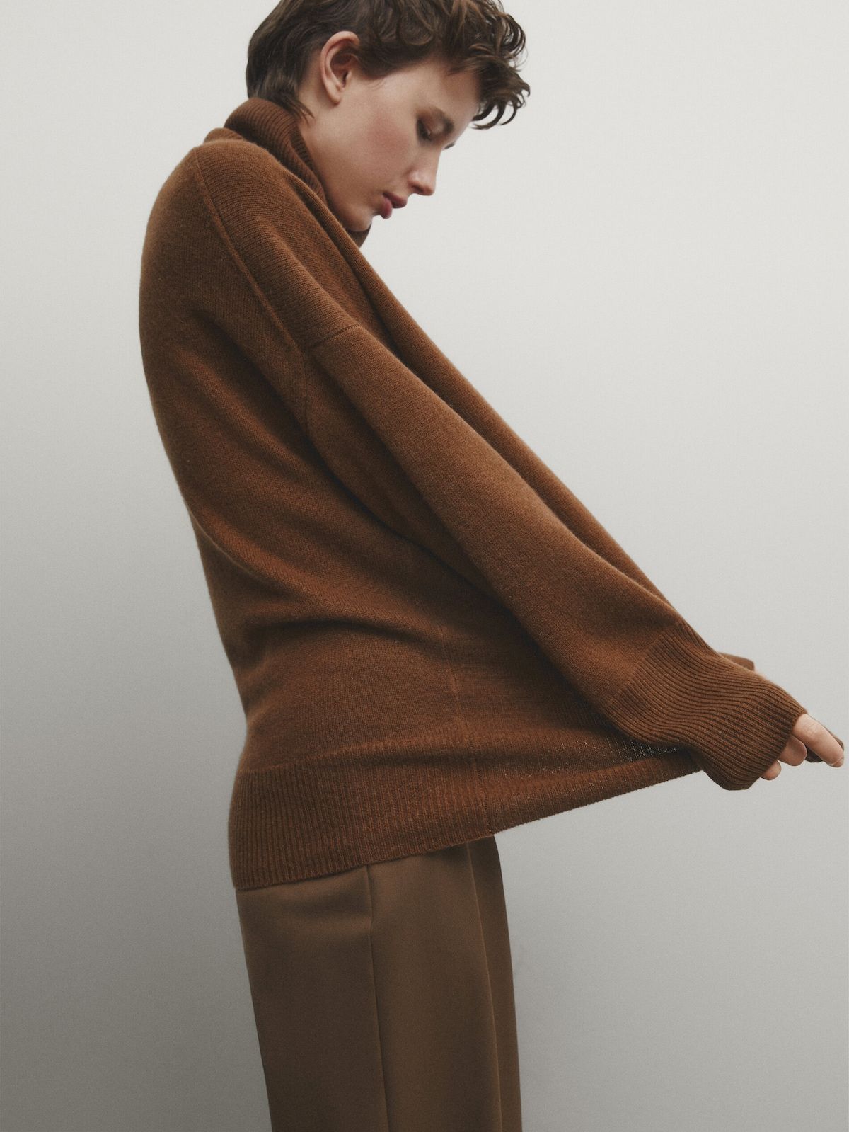 Wool blend high neck sweater | Massimo Dutti UK