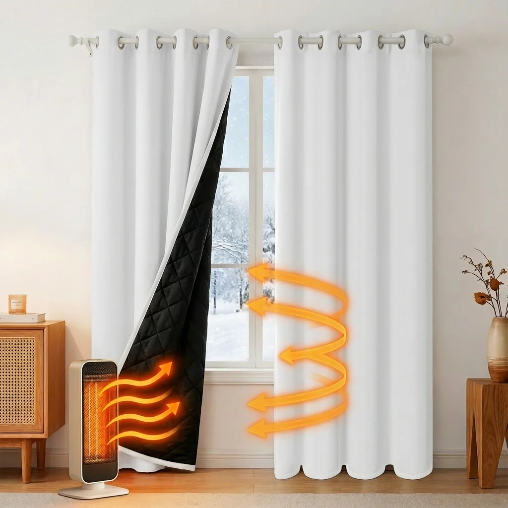 Lapalife Thermal Insulated 100% Blackout Curtains for Bedroom, 84 Inch Double Layer Thick Quilted... | Walmart (US)