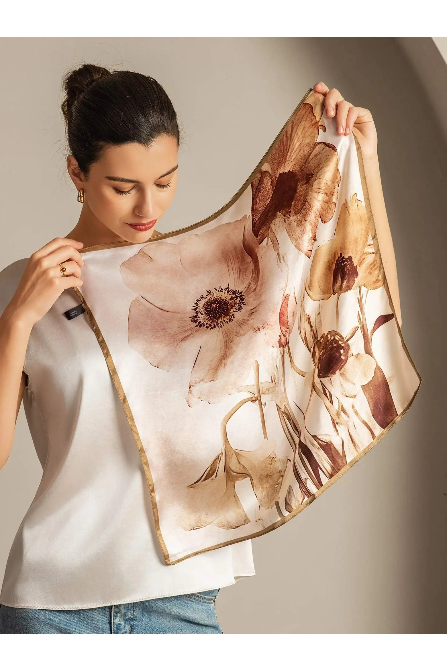 SILKSILKY Pure silk colored square scarf (Women) | Nordstrom | Nordstrom