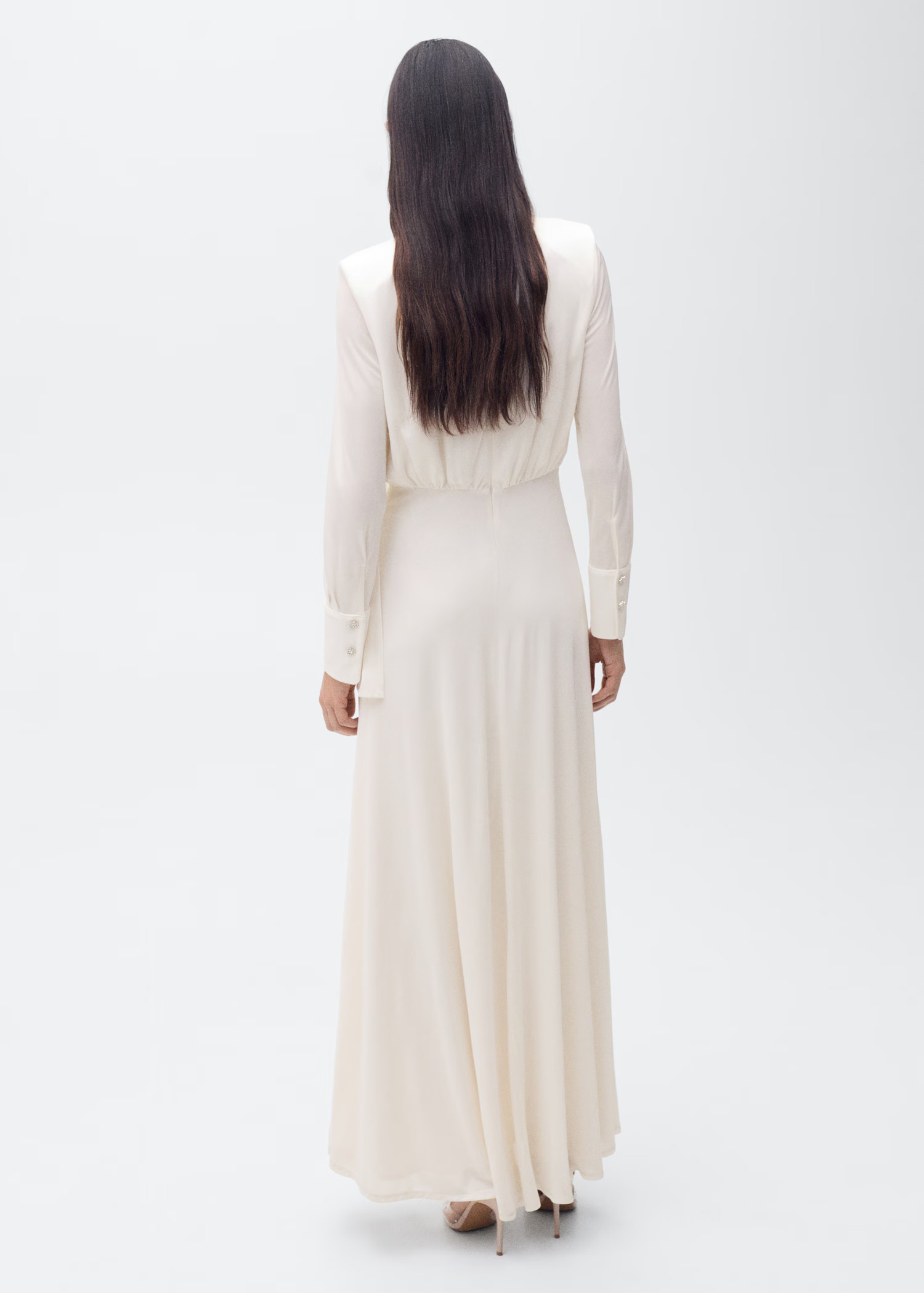 Vestito satinato con colletto a volant - Donna | MANGO Italia | Mango EU