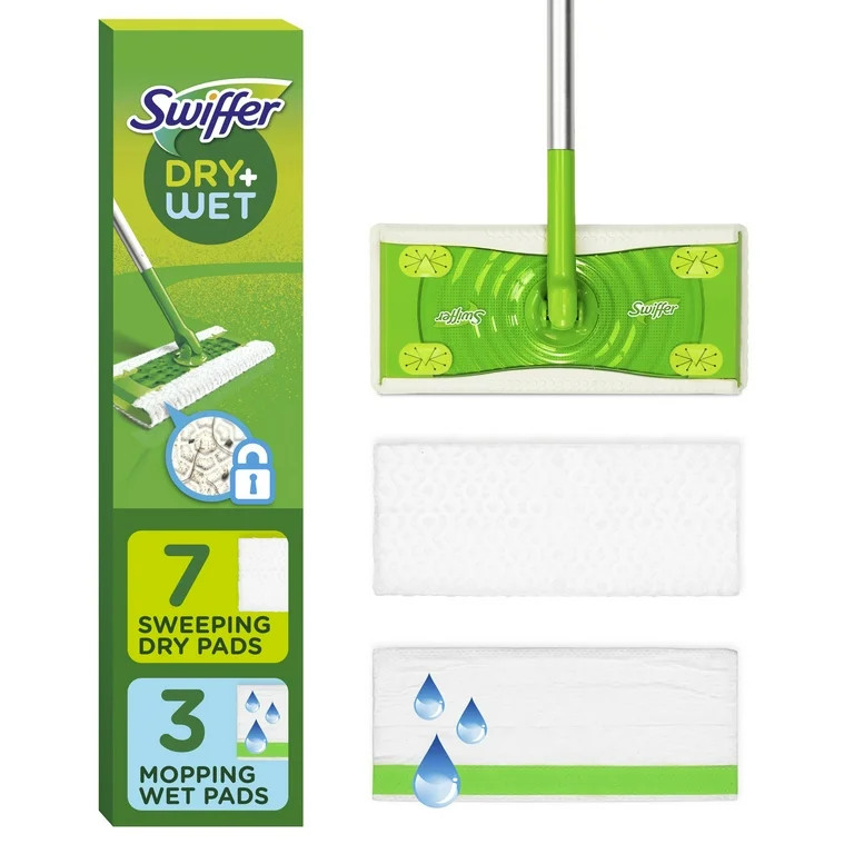 Swiffer Sweep + Mop, Broom & Mop Alternative, Dry & Wet Floor Cleaner, Fresh Scent, Cleaning Set | Walmart (US)