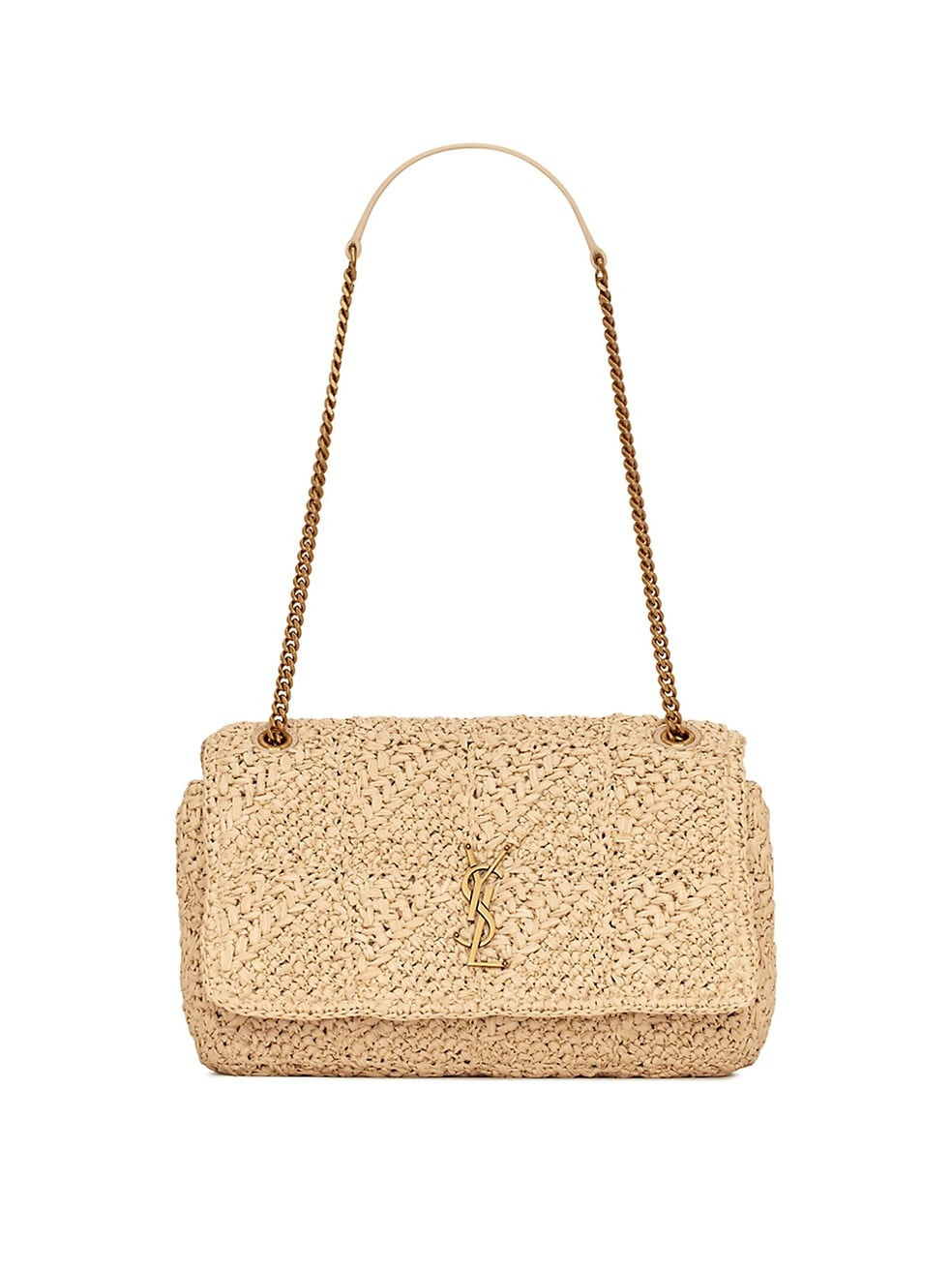 Jamie Medium Chain Bag ''Carré Rive Gauche'' in Raffia | Saks Fifth Avenue