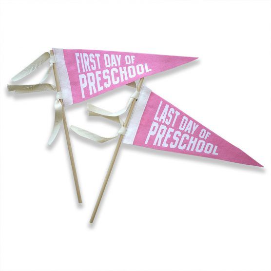 The Letterman Co. Set of 2 First & Last Day by Grade Pennants – Pink | The Tot