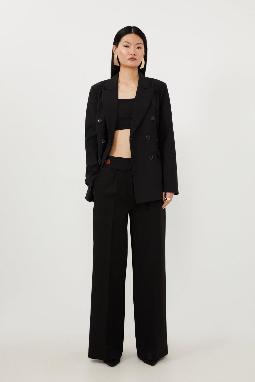 Wool Blend Tailored Double Breasted Blazer | Karen Millen UK + IE + DE + NL