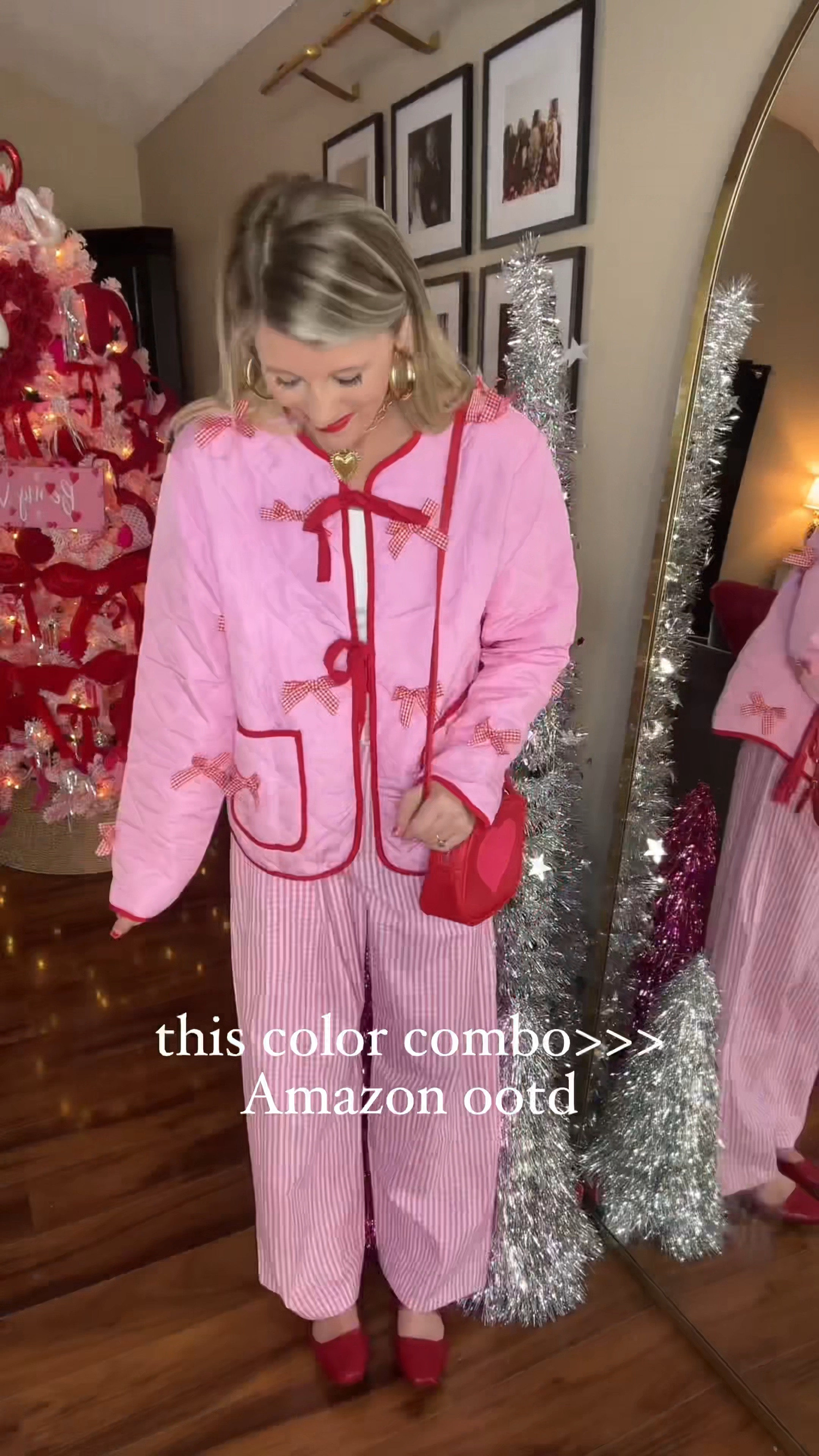 Amazon vday inspired outfit! ♥️🩷 love the quilted jacked with the gingham bows! 

#LTKFindsUnder50 #LTKStyleTip #LTKWatchNow